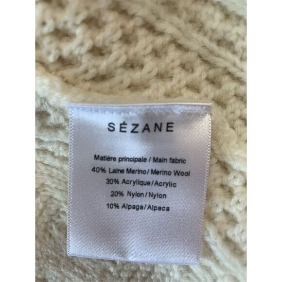 Sézane Women's Ivory Cable-Knit Cardigan Sweater‎ Size S - Picture 6 of 7